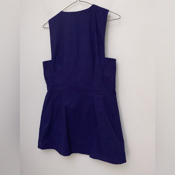 Anthropologie Maeve Deep-V Button-Front Vest size S BLUE color new with tag - Picture 5 of 7